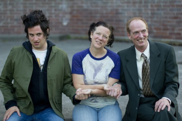 From left: Brandon Ryan, Peggy Gannon and Mark Fullerton. Hand in hand as they head into rehearsal. Image by Shane Regan.