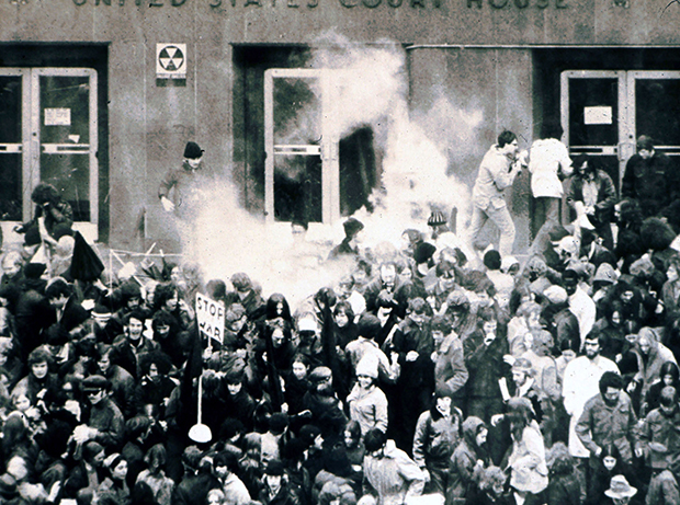 Same as it ever was: police vs. protesters in downtown Seattle, February 17, 1970. Photo credit: Barry Sweet (BarrySweetPhotos.com)