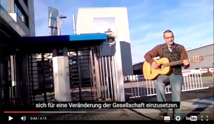 A poetic contribution of Martin Storm in front of the Krauss Maffei in Munich.