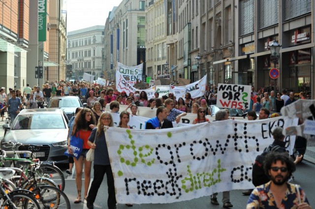 Demonstration at Degrowth Conference in Leipzig, 2014.