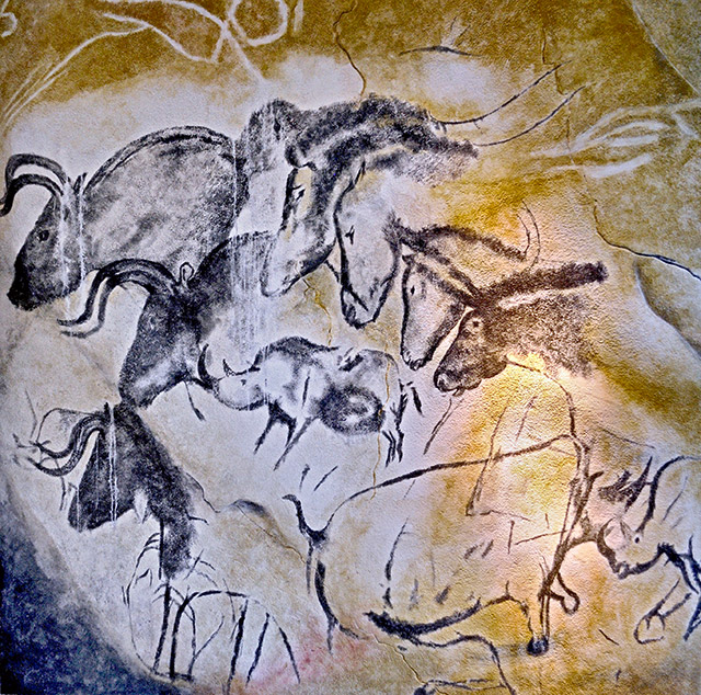 The walls of the Grotte Chauvet depict many predatory animals such as cave bears, woolly rhinos, mammoths and wild cats. Photo by Thomas T.. CC-BY-SA