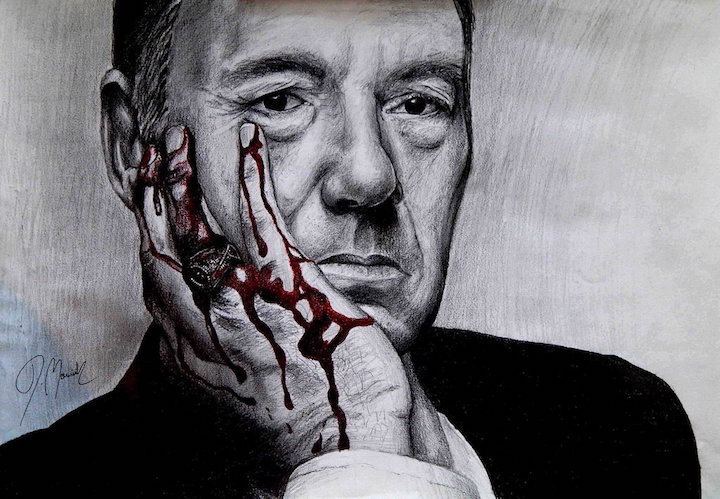 Impression of Kevin Spacey as Frank Underwood. Artwork by marcinyak. Licensed CC-BY-NC-ND.